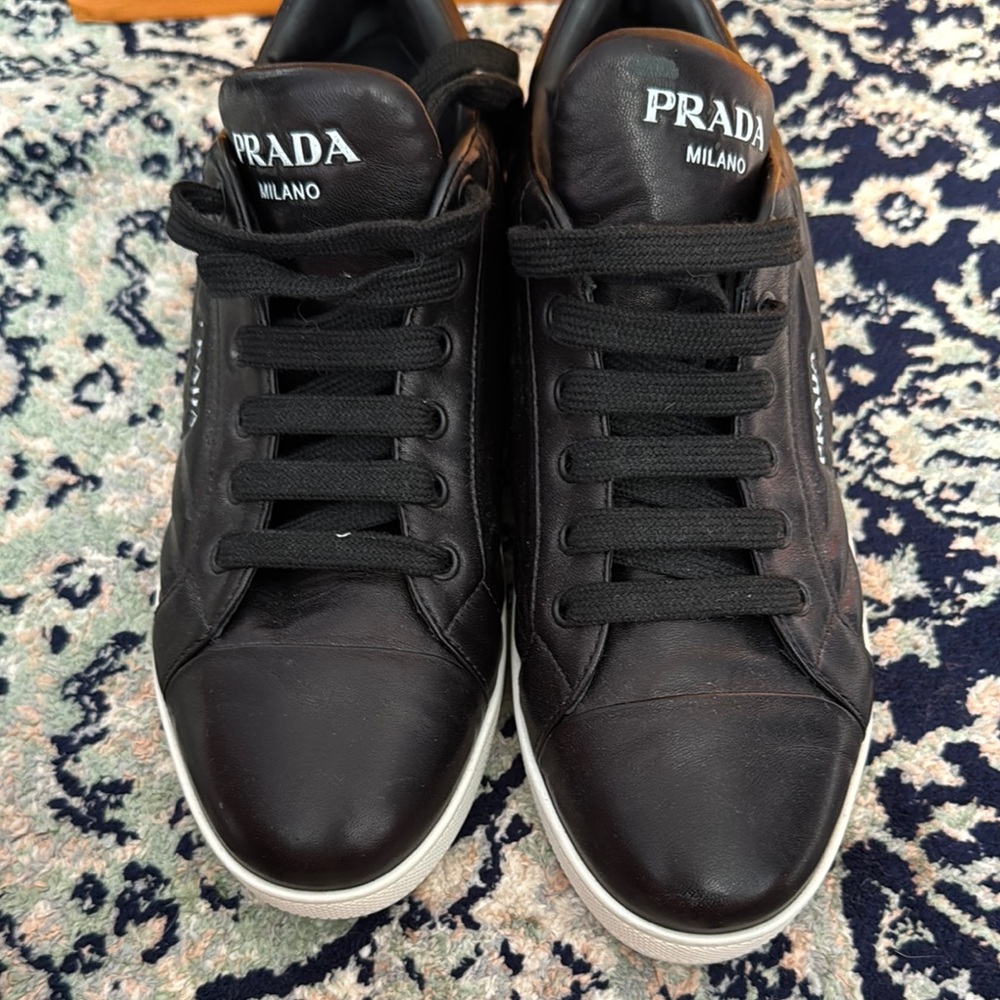 Prada Black Sneakers with Sporty Design